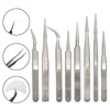 Stainless Steel Straight Curved Nail Tools Volume Eyelash Accurate Tweezers Nippers Pointed Clip Set Makeup Tools 1