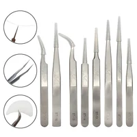 Stainless Steel Straight Curved Nail Tools Volume Eyelash Accurate Tweezers Nippers Pointed Clip Set Makeup Tools 1