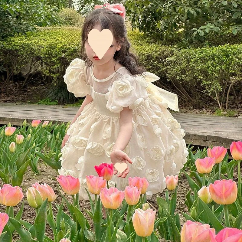 

2023 Flower Girl Dress for Baby Girls Kids Elegant Bridesmaid Dresses for Weddings Children Lolita Birthday Party Ball Gowns