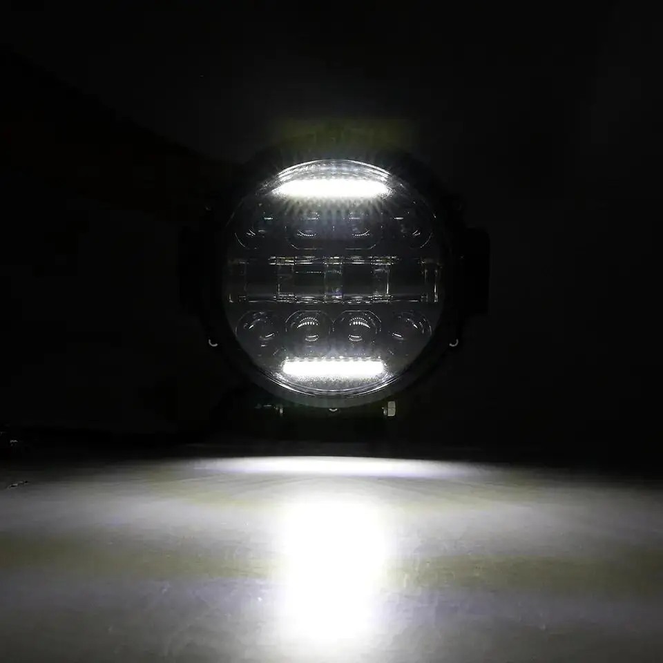 7inch Waterproof LED Headlight Hi/Low Daytime running Offroad LED Bar Spot Flood