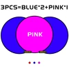 2 Blue and 1 Pink