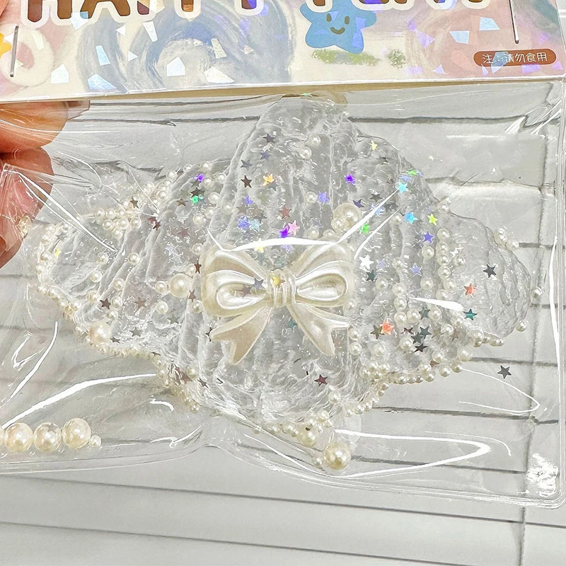 Creative Funny Stress Relief Toy Transparent Pearls Bow Cat Claw Antistress Foot Toys Super Soft Decompression Pinch Toy