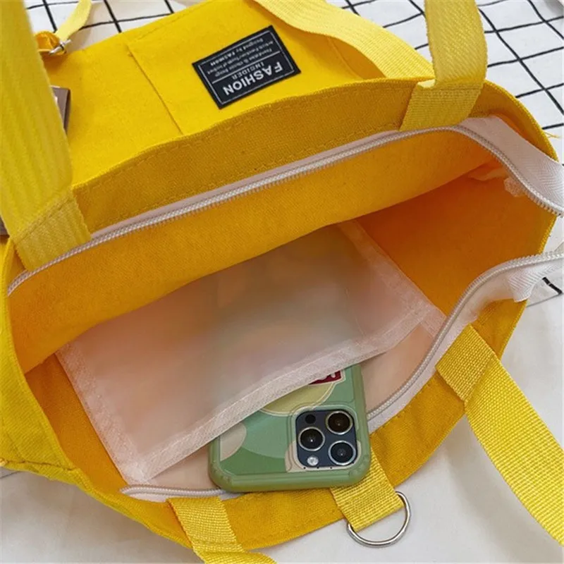 Campus Cute Canvas Handbag, Casual Tote Bag, Large Capacity Shoulder Bags for Student Backpack Handbags Shoulder Cross Body Bags