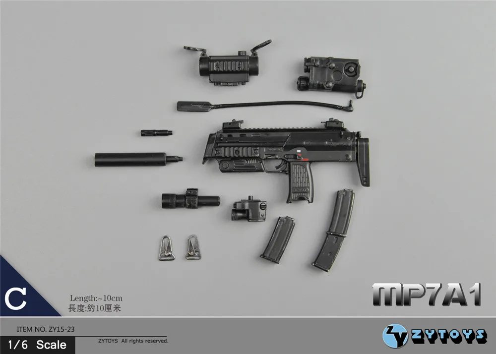 ZYTOYS ZY15-23 1/6 MP7A1 Submachine Gun Model for 12" Action Figure - Picture 27 of 27