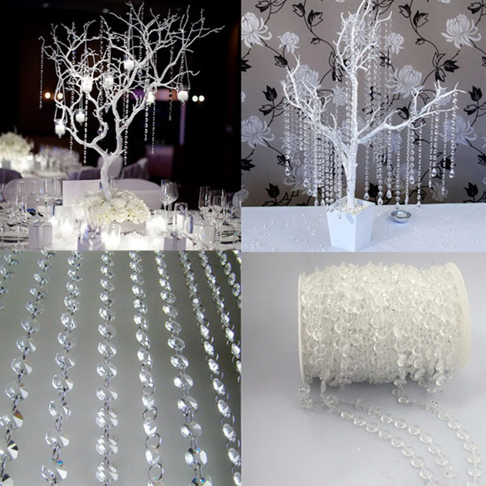 10m/Roll Acrylic Crystal Door String Bead Curtain Elegant Exquisite Fashion Transparent Garland Hanging Chains DIY Wedding Decor