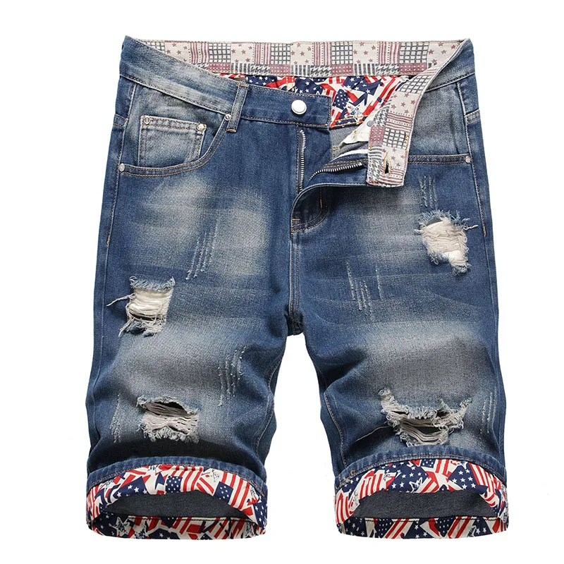 Summer Mens Ripped Short Jeans Brand Clothing Bermuda Cotton Shorts Men Thin Breathable Casual Denim Shorts
