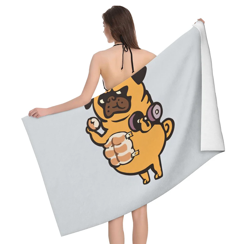 Home bath towels body towels bathroom quick drying microfiber beach Oil painting style man large sports towel cute dog funny 2