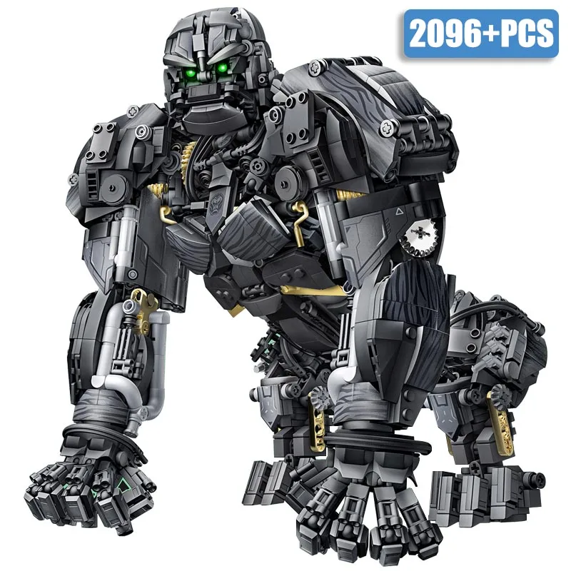 도시 기술 MOC 프라이멀 타이탄 기계 고릴라 변신 로봇 모델 빌딩 블록, DIY 벽돌, 어린이 소년 장난감