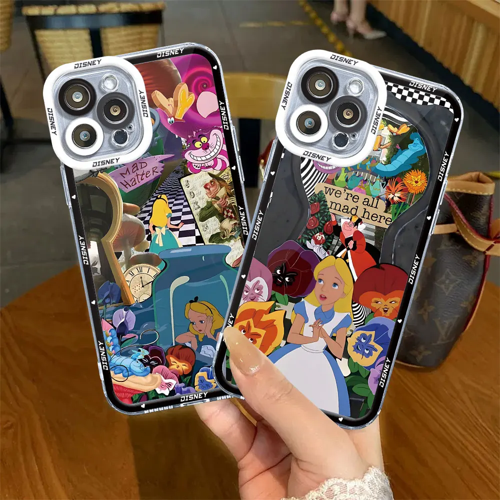 Custodia Morbida Trasparente Per Motolora Moto G72 G73 G32 G52 G22 G71 Edge 40 5G Disney Alice Nel Paese Delle Meraviglie Cover Coque Funda