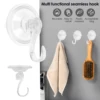 4-12Pcs Suction Cup Hook Transparent Heavy Duty Vacuum Strong Suction Cup Holder Glass Window Kitchen Bathroom Wall Towel Hook 3