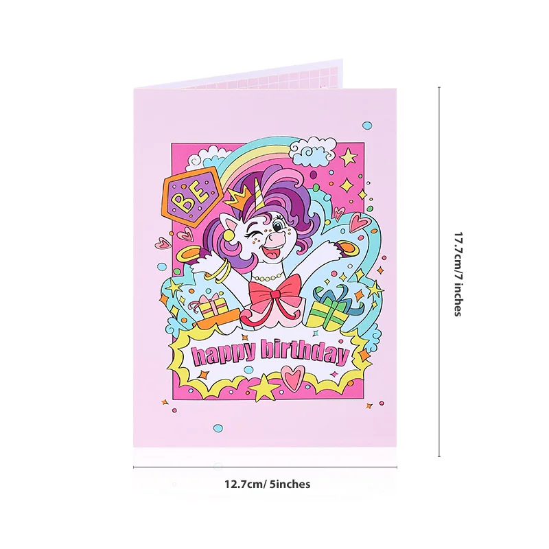 3D Pop Up Birthday Cards Balloon Cake Cartoon Birthday Gifts Greeting Card For Family Parents Wife Husband Children Friends