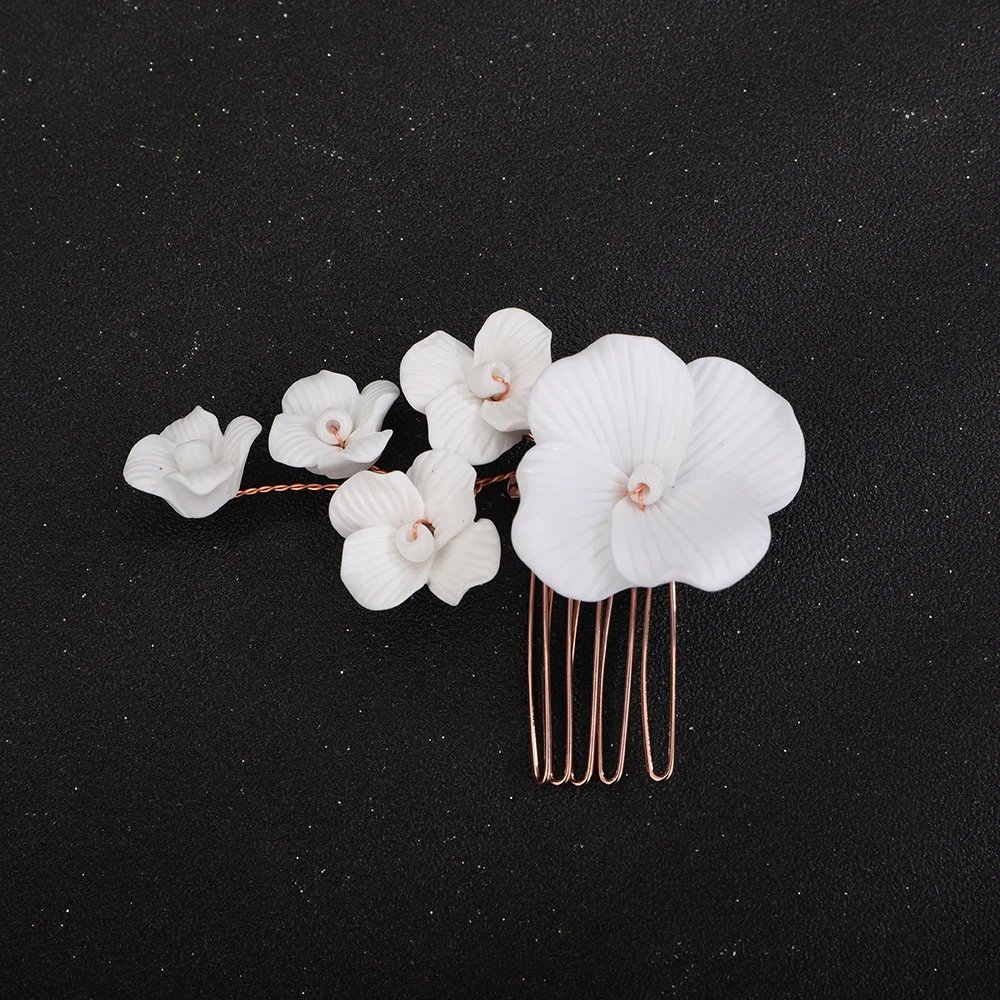 Small White Flower Bride Hair Accessories Trendy Girlfriend Headdresses Wedding Head Jewelry 3 Colors Women Tights On The Head
