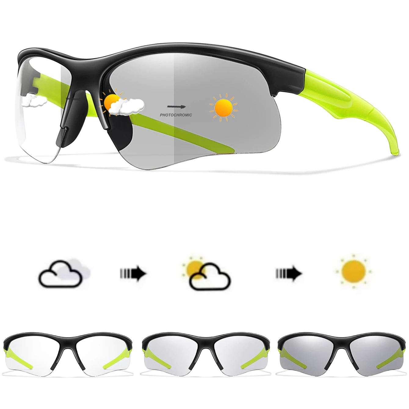 LOISRUBY Sunglasses Photochromic Windproof