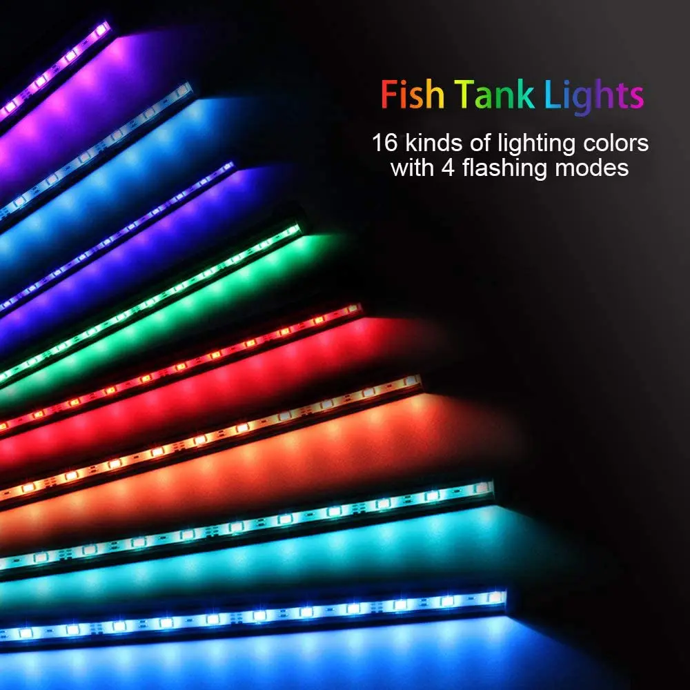 RGB Aquarium light 19-59cm Remote control 90-260v for plants Fish tank essential Amphibious use