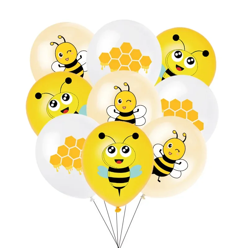 Cake Toppers Balloons Happy Bee Day 1st Birthday Party Baby Themed Birthday Party Decorations foil birthday balloons,party supplies,party decorations,balloon decorations,balloon decoration kit,foil balloons