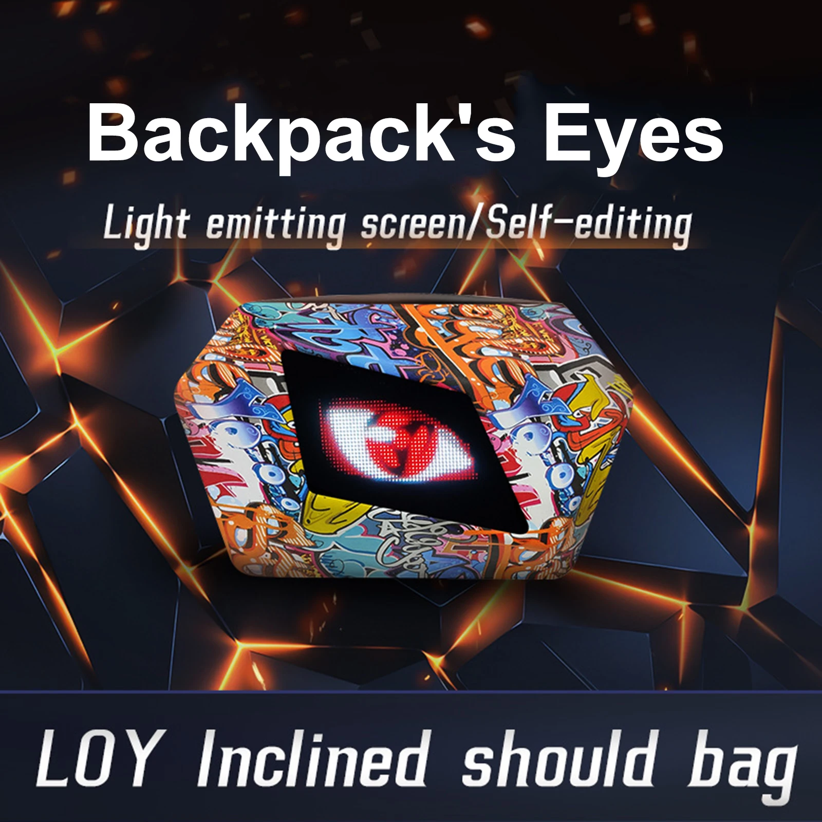 

LED Smart Display Backpack Woman Men Chest Bag Motorcycle Cycling Bag Travel Camping Storage Bag Bluetooth Control Waterproof