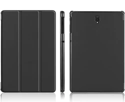 Auto Sleep/Wake Smart Tablet Case with Triple - Fold Stand - Hard Cover - Galaxy Tab S4 10.5in (Black)