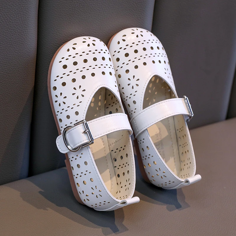Children Princess Shoes Hollow-out Concise Style Breathable Kids Flat Shoe Three Colors Summer All-match Comfy Girl's Shoe 26-36 Girls Shoes Girls Flats