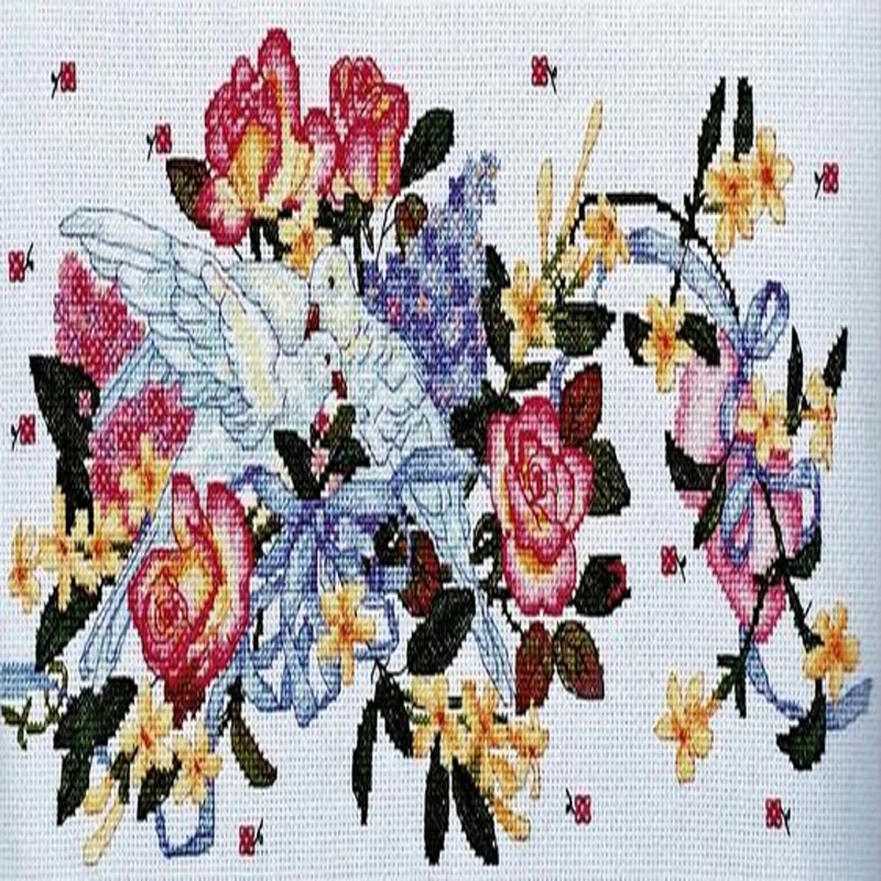 Top Manufacturer Embroidery Doves Cross Stitch Quilt Kits Baby with Cotton Flosses & Needlework Kit for Wall Decor & Gifts