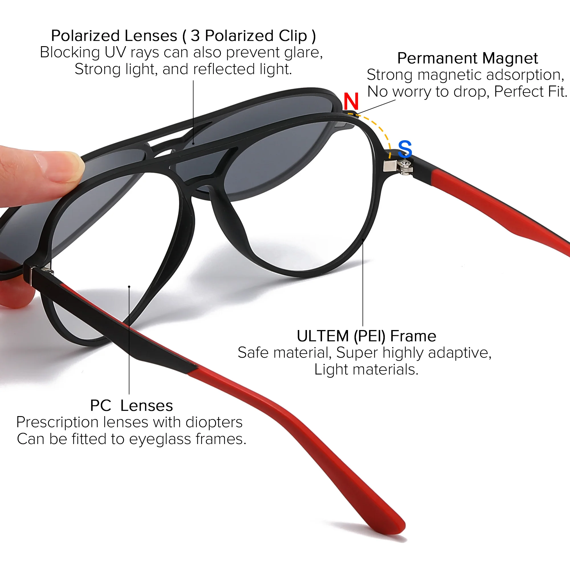 Vision Optica Lentes Opticos Y De Sol Con Iman Lentes Clip On