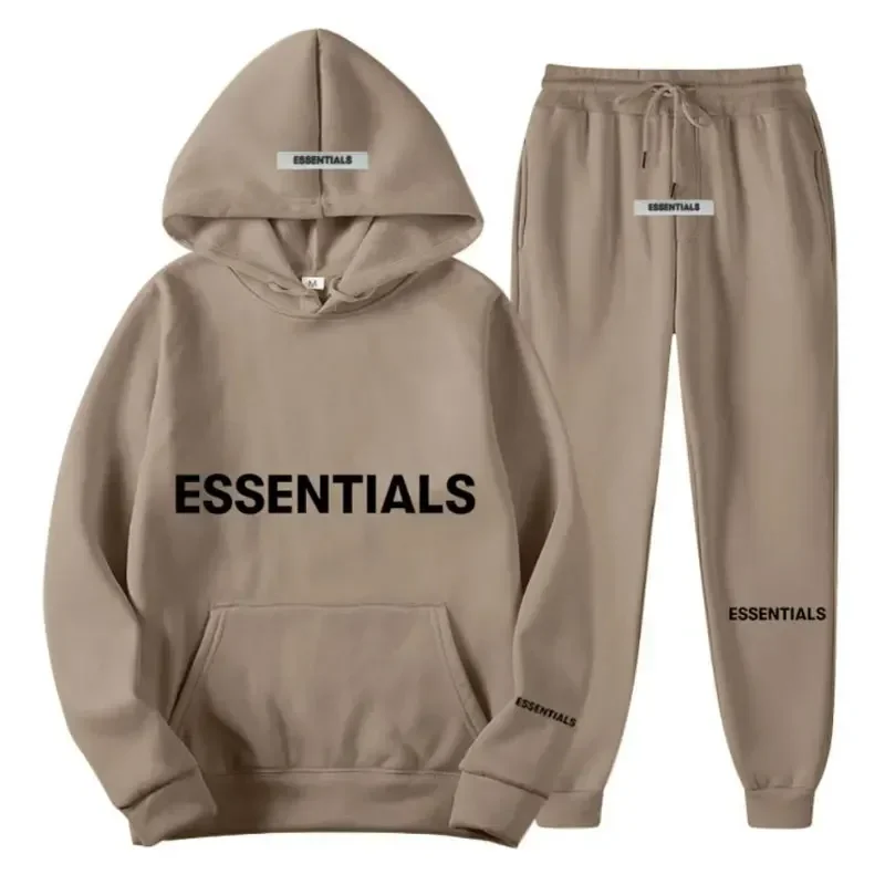 

Essentials - Men's and women's hip-hop sportswear, hooded printed sweatshirt set, running sweatshirt, couple street clothing, au