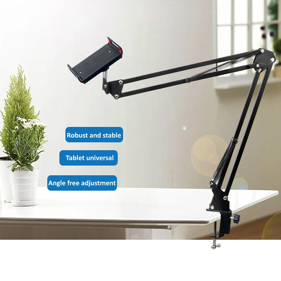 Cama Ajustável Tablet Suporte para Polegada a 12.9 Polegada Telefones Celulares Tablets Braço Preguiçoso Cama Mesa Tablet Suporte de Montagem para Ipad Mini 360 - Imagem 6