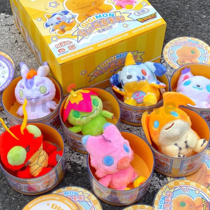

New Digimon Adventure Blind Box Anime Figure Tailmon Agumon Plush Doll Caja Ciega Mystery Box Decor Collcet Model Children's Gif