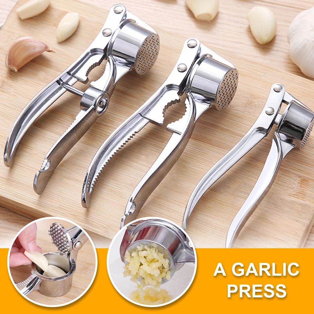 Dropship Kitchen Garlic Press With Soft; Easy To Squeeze Ergonomic Handle -  Garlic Mincer Tool With Sturdy Design Extracts More Garlic Paste - Easy To  Clean Garlic Crusher And Ginger Press (Silver)