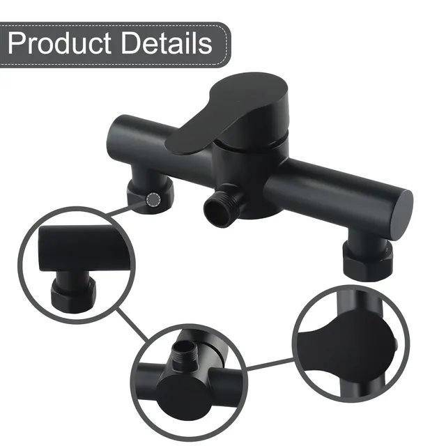 Cabine de douche murale en acier inoxydable 304, pièce de salle de bain noire – Image 5