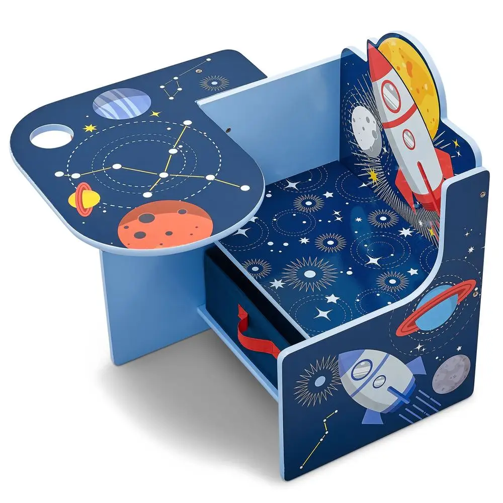 Space Adventures Chair Desk Storage Bin Toddler Furniture Classroom Playroom Homework Storage Cup Holder Preschool Kids 5