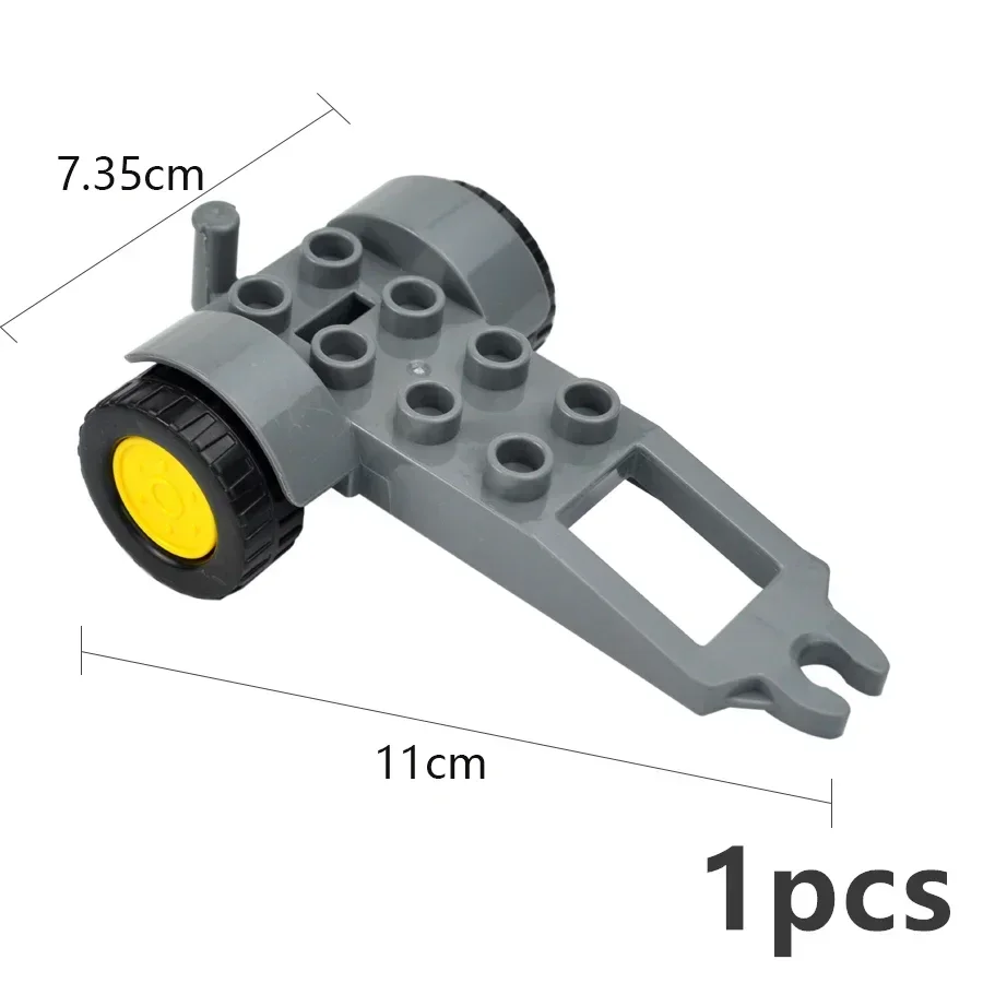 City Train Car Transport Accessory: Large-Size Track Railway Brick Set with Straight, Curved, and Uphill Rails