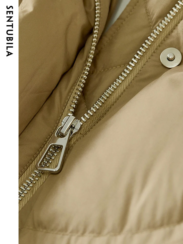 SENTUBILA High Quality Fashion Winter Down Jacket for Women 2023 Loose Short Down Coat Windproof Warm Puffer Jackets W34Y50029