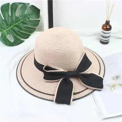 

Summer large wide-brimmed beach sunshade folding sunscreen straw hat