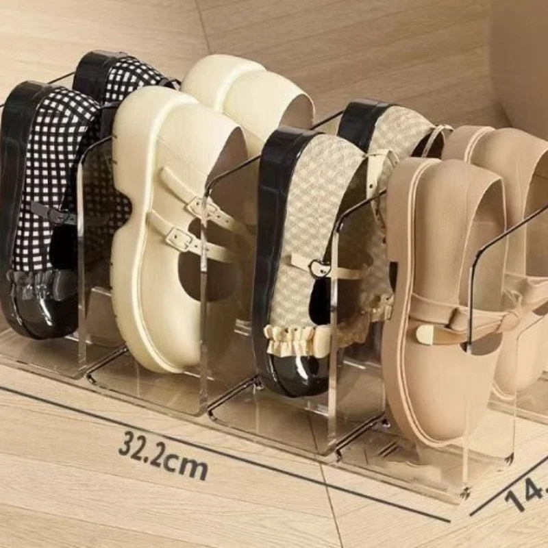 투명 플라스틱 핸드백 정리함 4칸 가방 정리대 옷장 선반 칸막이 핸드백 진열대 핸드백 보관함