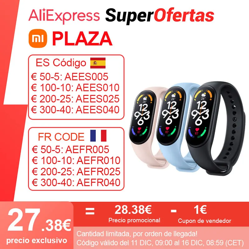 Xiaomi Mi Band 7 Pulsera inteligente , pantalla AMOLED de 1.62″ BT5.2 Blood Oxygen Fitness Tracker Smart Sport Band, 120 Sport Modes, 5 ATM impermeable