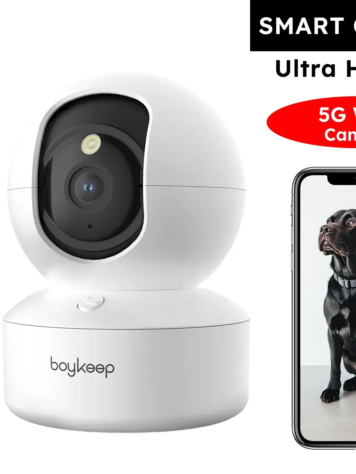 BoyKeep 3MP 5G/2.4GHz WiFi Indoor Home Security IP Smart Baby Monitor Camera Automatic Tracking 24/7 Video Surveillance Camera 2