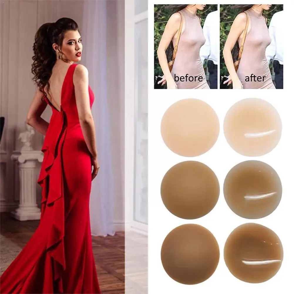 

Self-adhesive Chest Patch Invisible Silicone Reusable Nipple Thin Ultra Seamless Braless Sweatproof Pasties Cover Covers Su H5F1