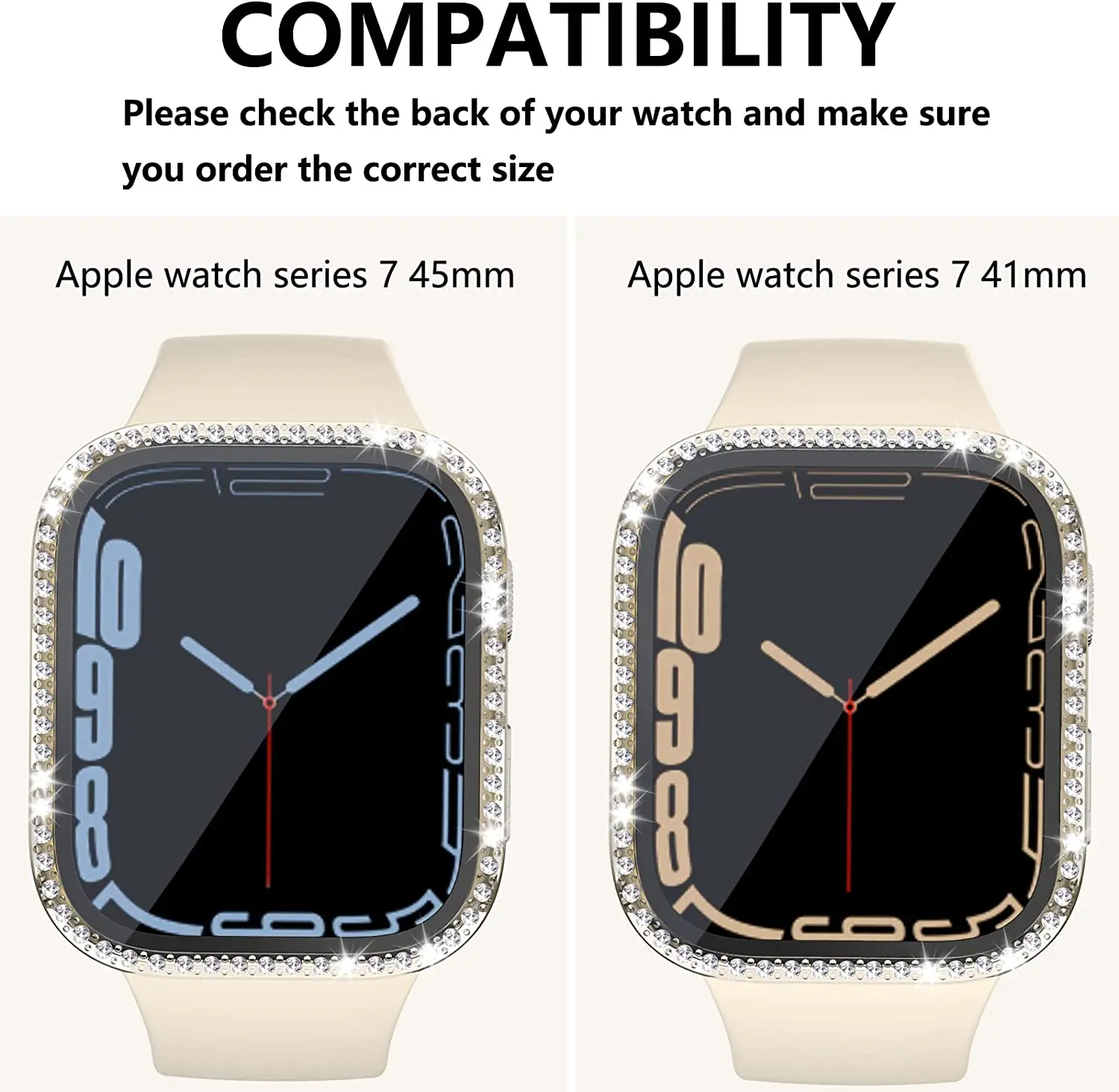Cristal y cubierta de reloj para Apple Watch, Protector de parachoques de diamante para iwatchSE 9, 8, 7, 6, 5, 4, 3, 2, 45mm, 41mm, 40mm, 44mm, 38mm, 42mm