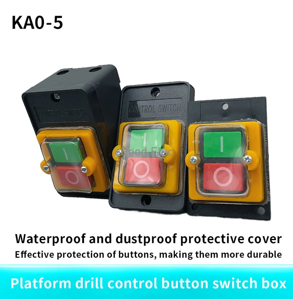 Mxuteuk Waterproof Push Button Switch - On/Off Start Stop 10A 220V/380V (KAO-5M)