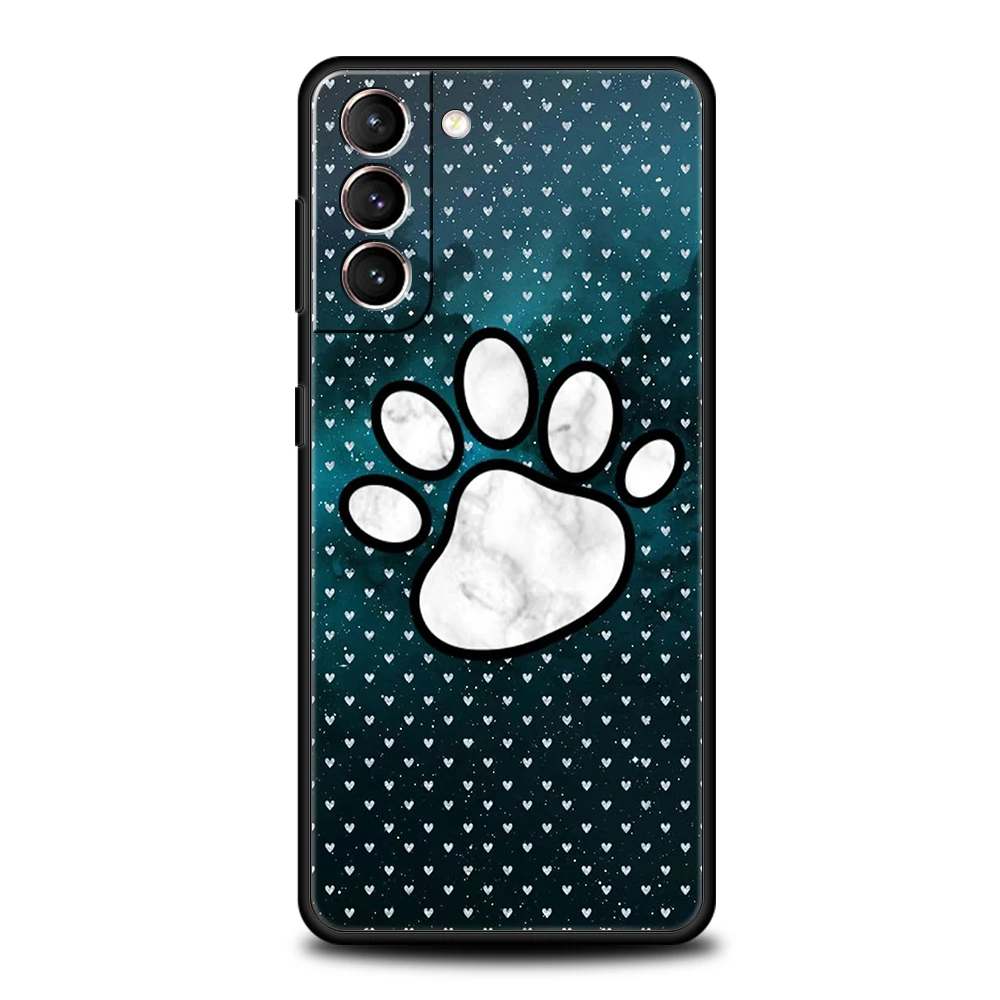 Hund Fußabdruck Pfote süße Handyhülle für Samsung Galaxy S24 S23 S22 S20 S21 FE Ultra S10 S10E S9 S8 Plus 5G Silikonhülle Capas – Detail 6