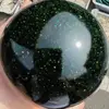 Beautiful Green Sand Golden Stone Ball Crystal Energy Healing Home Office Decoration Craft Gifts Feng Shui Ornament 6