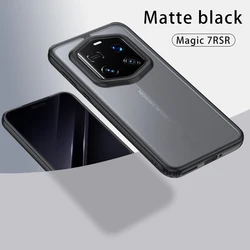 Transparent Shockproof Case with Soft TPU Frame and Matte Translucent Hard Back for Honor Magic7 RSR Porsche Design (Black)