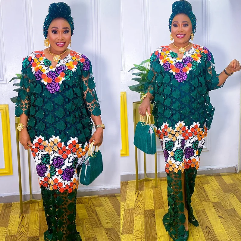 

Plus Size African Party Dresses for Women Dashiki Traditional Africa Clothing Ankara Lace Evening Gown Muslim Kaftan Maxi Dress