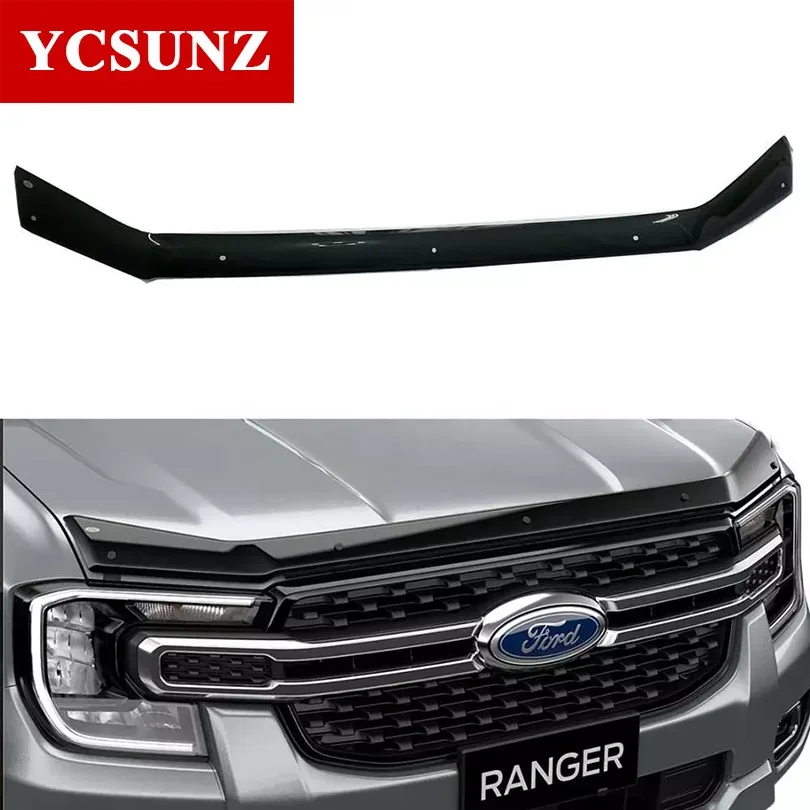 Bonnet Guard Protector For Ford Ranger Wildtrak Raptor 2022 2023 Sport XLT  XLS XL Front Bug Shield Hood Deflector Exterior Parts