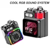Portable Wireless Bluetooth Speaker Stereo Surround Metallic Outdoor Speaker LED Display Screen with RGB Desktop Subwoofer 2