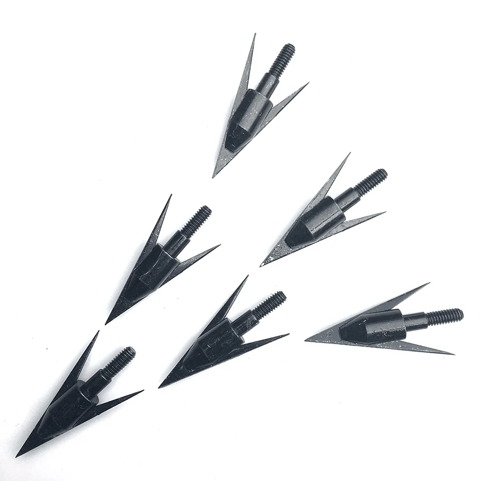 12pcs Hunting Arrowheads Iron Point Tip Fixed Barbs for Outdoor Bow and Arrow Fishing Archery Shooting 150grain Hunt Accessories