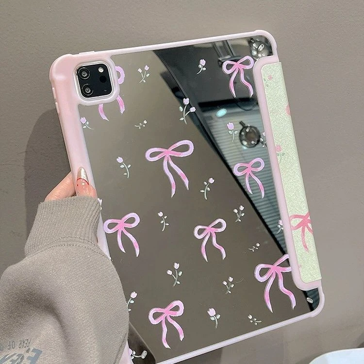 Elegant Pink iPad Case with Pencil Holder
