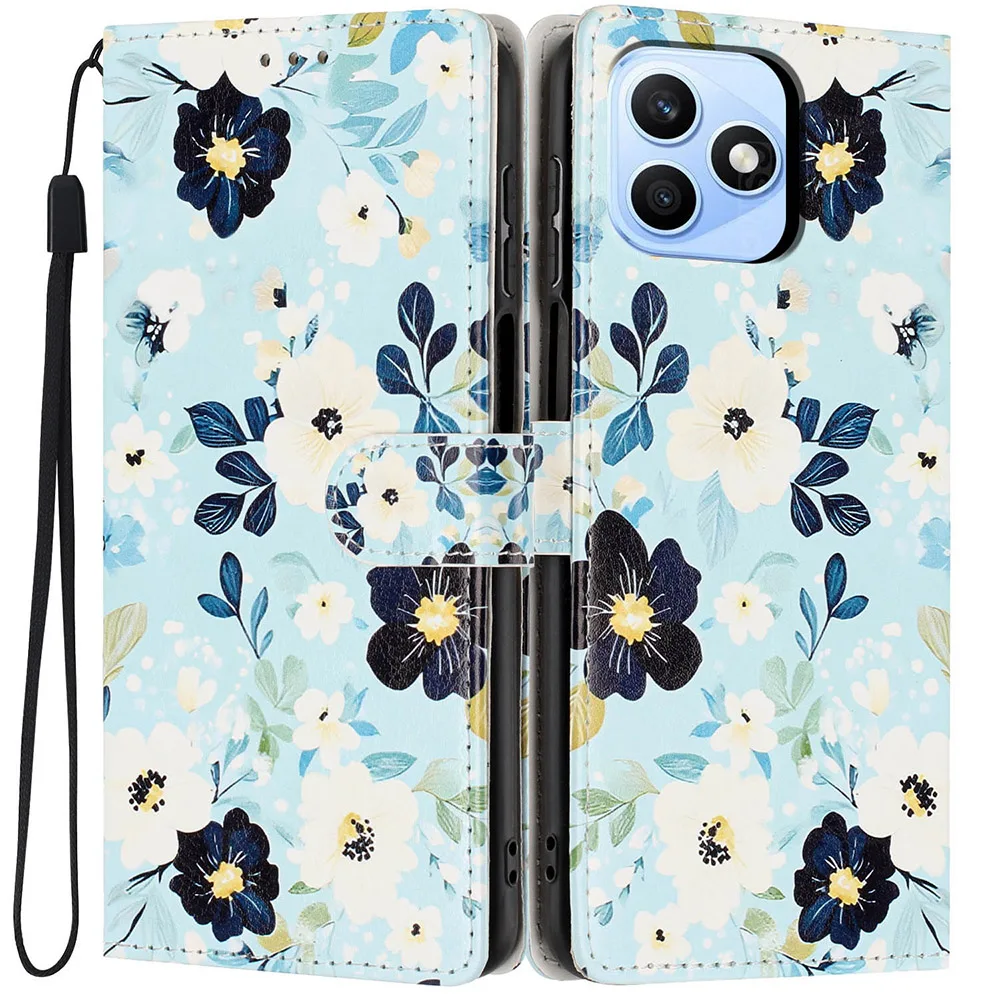 Lovely Pattern Wallet Flip Case with Card Slots and Stand Feature