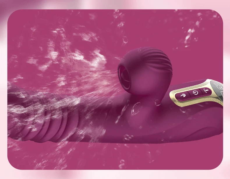 Multifunctional retractable vibrator dildo  fast piston heating sucking tongue licking   women vagina mastubator sex toys