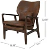 Christopher Knight Home Haddie Mid Century Modern Fabric Club Chair, Brown and Dark Espresso, 31.25D x 26.25W x 32.75H Inch 3